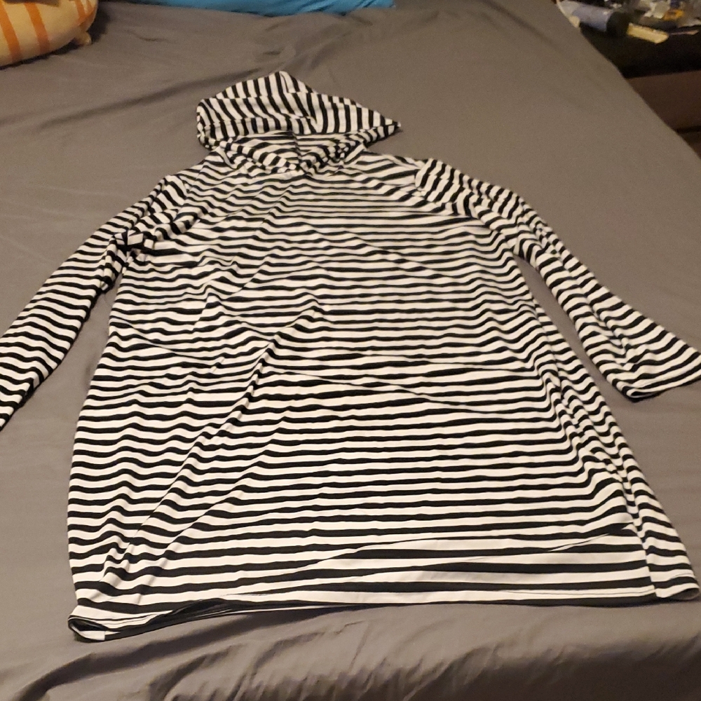 Striped Black and White Hoodie